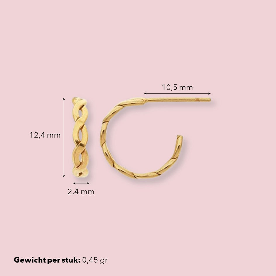 Gewoven 3/4 hoepeloorbellen