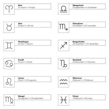 Juweel met sterrenbeeld & geboortesteen