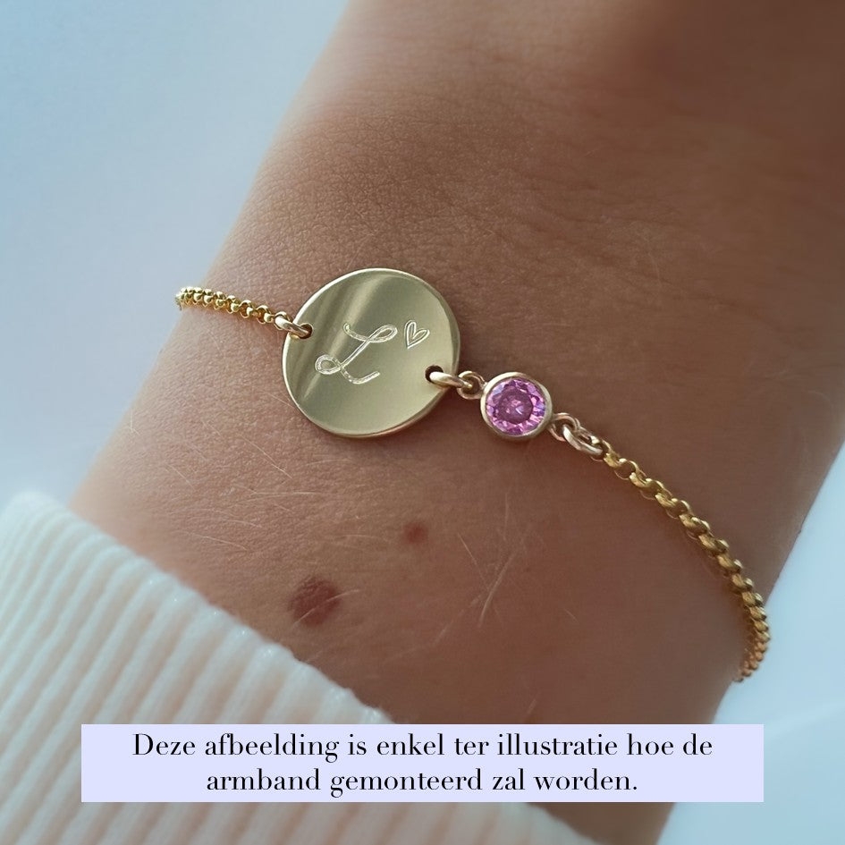 Juweel met geboortebloem & geboortesteen